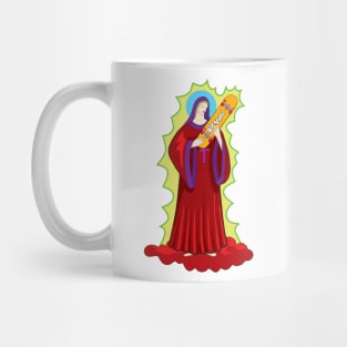 Saint holding a skateboard Mug